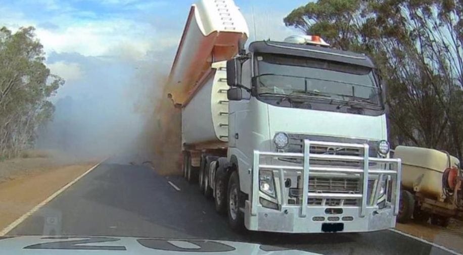 Trucks collide because smoke obscures vision.
